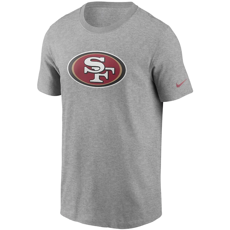 T-shirt essentiel Nike pour homme, gris chiné, logo des 49ers de San Francisco, Primetime