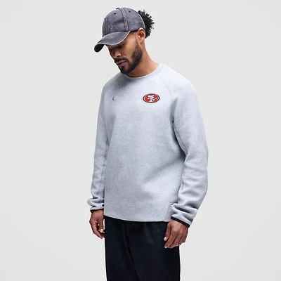 Sweat-shirt Nike Tech Fleece Raglan gris chiné pour homme des San Francisco 49ers