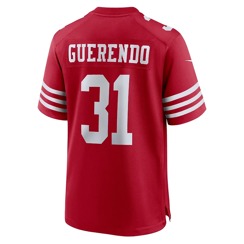 Maillot de match Nike Isaac Guerendo Scarlet San Francisco 49ers pour homme