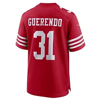 Maillot de match Nike Isaac Guerendo Scarlet San Francisco 49ers pour homme