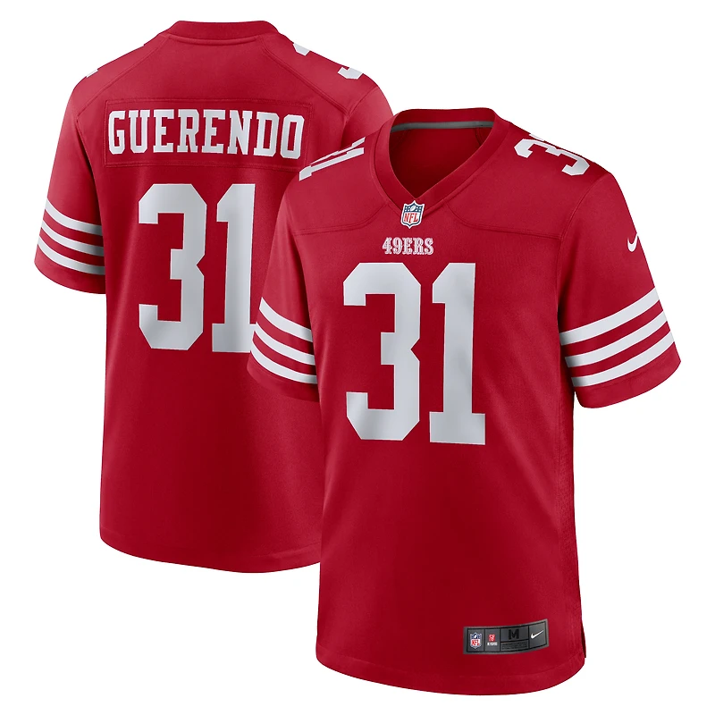 Maillot de match Nike Isaac Guerendo Scarlet San Francisco 49ers pour homme