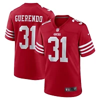 Maillot de match Nike Isaac Guerendo Scarlet San Francisco 49ers pour homme