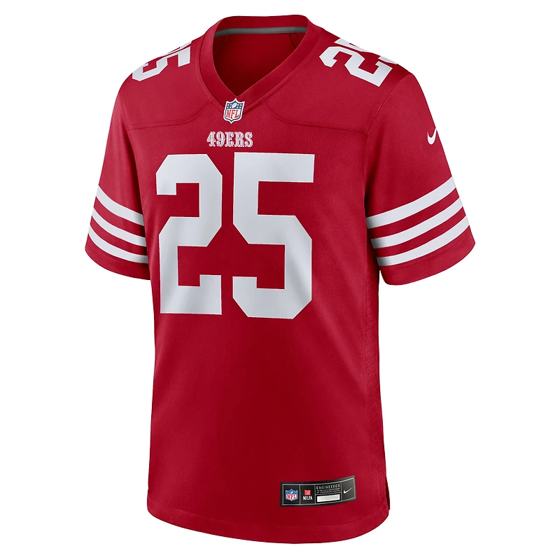 Maillot Nike Jason Pinnock Scarlet pour homme des San Francisco 49ers
