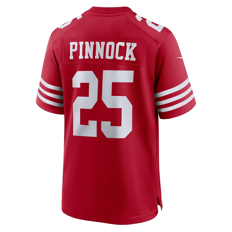 Maillot Nike Jason Pinnock Scarlet pour homme des San Francisco 49ers