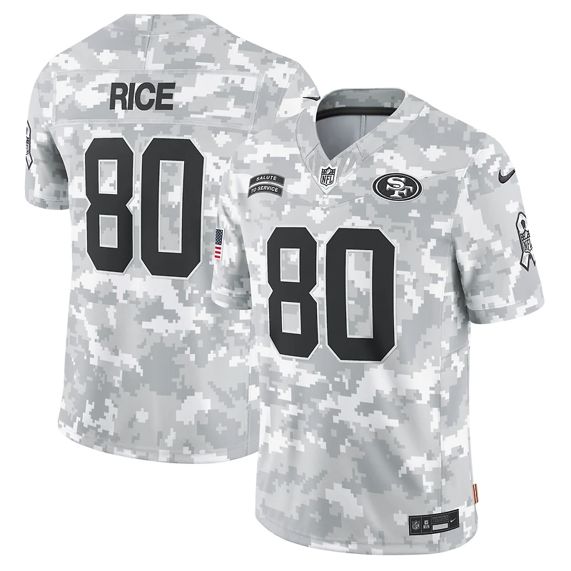 Maillot Nike Jerry Rice Arctic Camo San Francisco 49ers 2024 Salute to Service Retired Player Limited pour homme