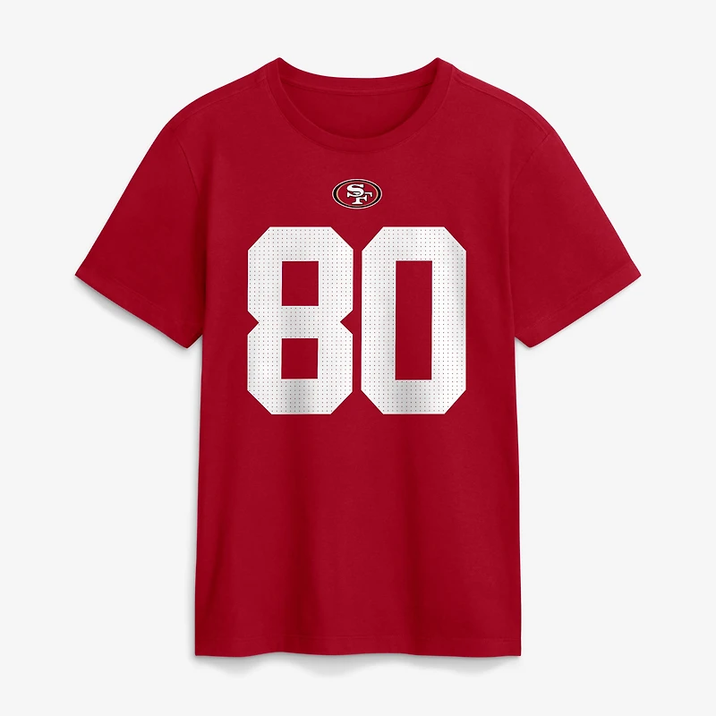 Men's Nike Jerry Rice Scarlet San Francisco 49ers Retired Name & Number T-Shirt
