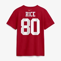 T-shirt Nike pour homme Jerry Rice Scarlet San Francisco 49ers, nom et numéro retirés
