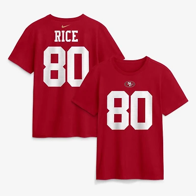 Men's Nike Jerry Rice Scarlet San Francisco 49ers Retired Name & Number T-Shirt