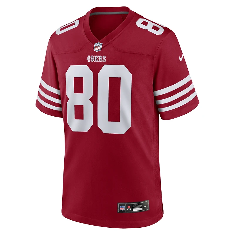 Maillot de match joueur l'équipe retraité Nike Jerry Rice Scarlet des San Francisco 49ers pour homme