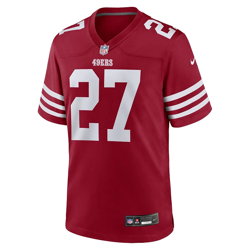 Men's Nike Ji'Ayir Brown Scarlet San Francisco 49ers Team Game Jersey