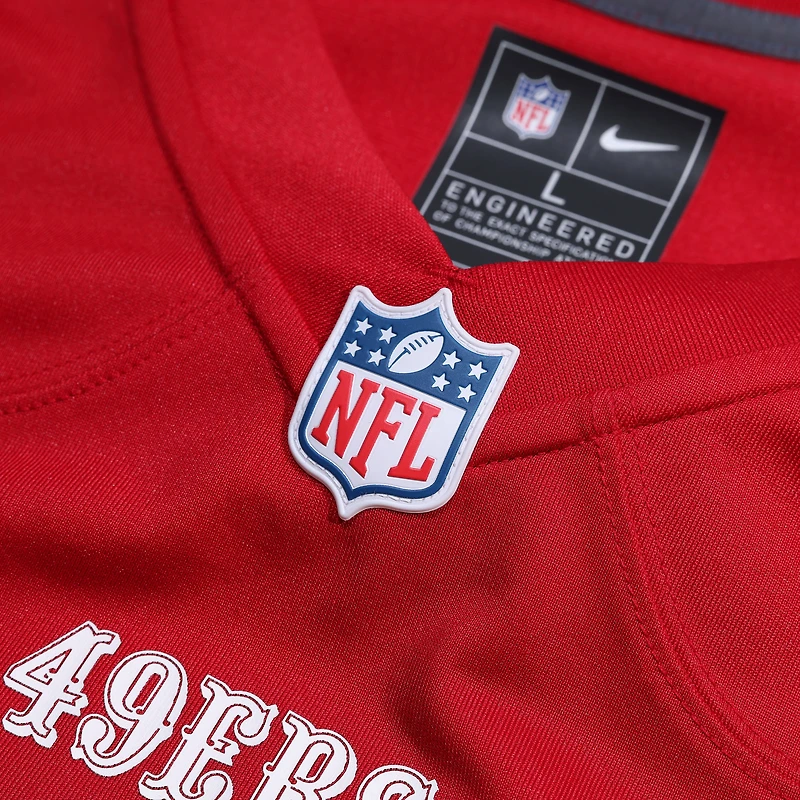 Maillot de match d'équipe des San Francisco 49ers Nike Ji'Ayir marron écarlate pour homme