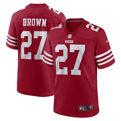 Maillot de match d'équipe des San Francisco 49ers Nike Ji'Ayir marron écarlate pour homme