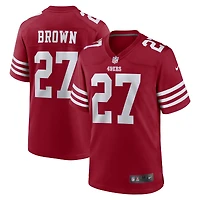Maillot de match d'équipe des San Francisco 49ers Nike Ji'Ayir marron écarlate pour homme
