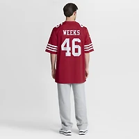 Maillot de match Nike Jon Weeks Scarlet des San Francisco 49ers pour homme