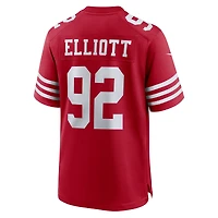Maillot de match l'équipe Nike Jordan Elliott Scarlet des San Francisco 49ers pour homme