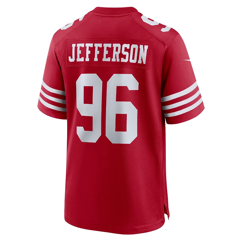 Maillot Nike Jordan Jefferson Scarlet pour homme, équipe des 49ers de San Francisco