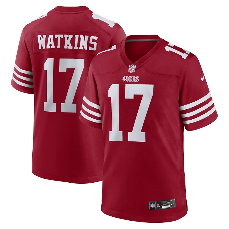 Men's Nike Jordan Watkins  Scarlet San Francisco 49ers Team Game Jersey