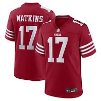 Men's Nike Jordan Watkins  Scarlet San Francisco 49ers Team Game Jersey