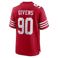 Maillot de match Nike Kevin Givens Scarlet San Francisco 49ers pour homme