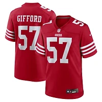 Maillot de match Nike Luke Gifford Scarlet des San Francisco 49ers pour homme
