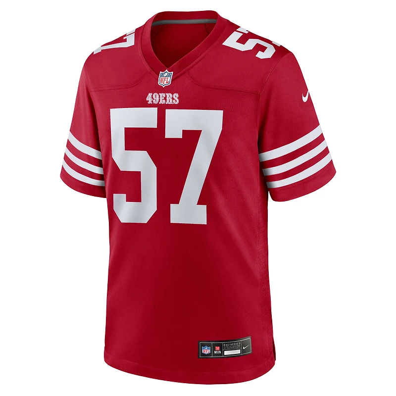 Maillot de match Nike Luke Gifford Scarlet des San Francisco 49ers pour homme