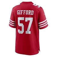Maillot de match Nike Luke Gifford Scarlet des San Francisco 49ers pour homme