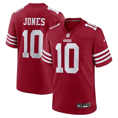 Men's Nike Mac Jones Scarlet San Francisco 49ers Team Game Jersey