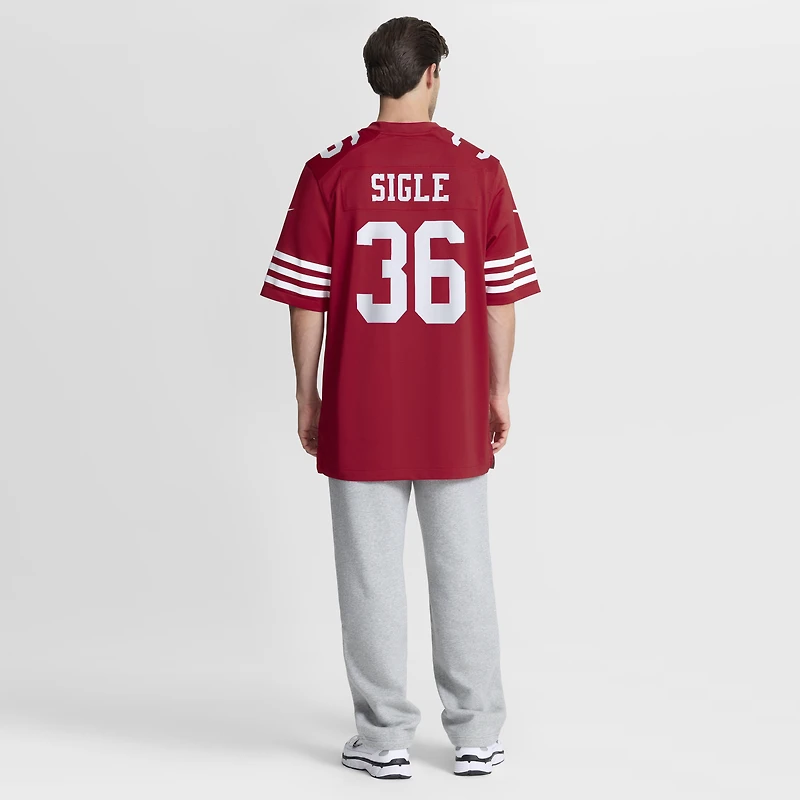 Men's Nike Marques Sigle Scarlet San Francisco 49ers Team Game Jersey
