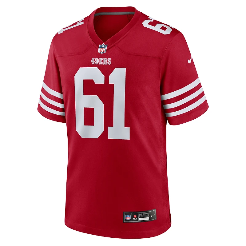 Men's Nike Matt Hennessy  Scarlet San Francisco 49ers Team Game Jersey