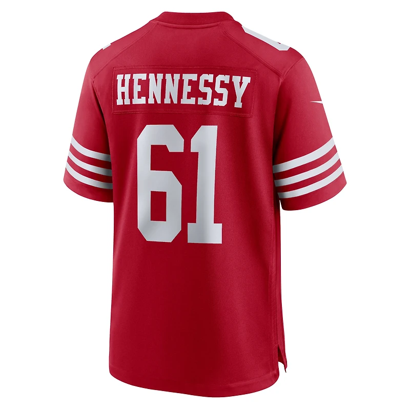 Men's Nike Matt Hennessy  Scarlet San Francisco 49ers Team Game Jersey