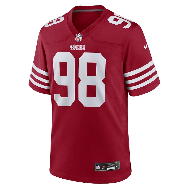Men's Nike Mykel Williams Scarlet San Francisco 49ers Game Player Jersey
