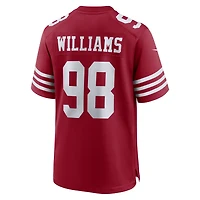 Maillot de joueur match Nike Mykel Williams Scarlet San Francisco 49ers pour homme