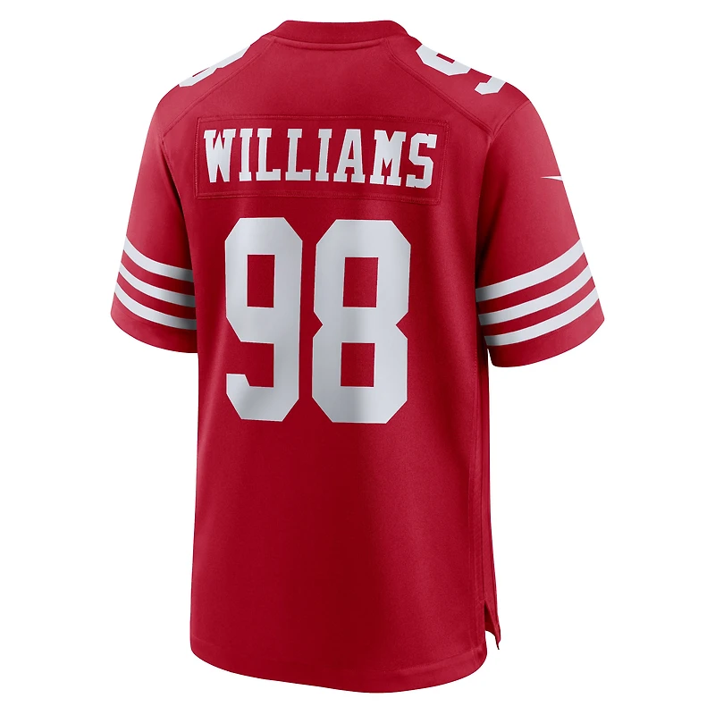 Maillot de match l'équipe Nike Mykel Williams Scarlet San Francisco 49ers pour homme
