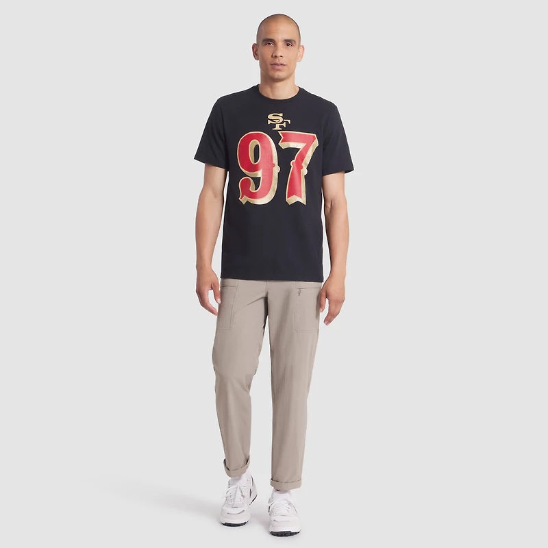 T-shirt Nike Nick Bosa noir pour homme, collection Rivalries 2025 des San Francisco 49ers, avec nom et numéro de joueur