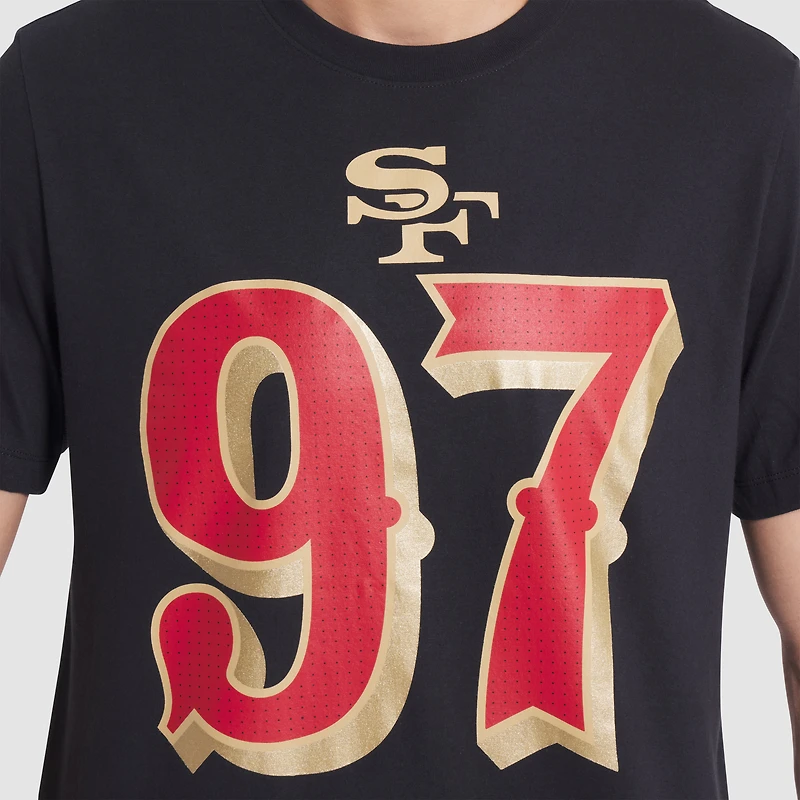 T-shirt Nike Nick Bosa noir pour homme, collection Rivalries 2025 des San Francisco 49ers, avec nom et numéro de joueur
