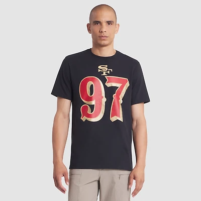 T-shirt Nike Nick Bosa noir pour homme, collection Rivalries 2025 des San Francisco 49ers, avec nom et numéro de joueur