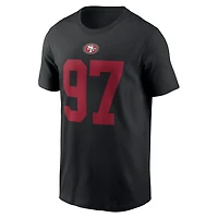 T-shirt Nike Nick Bosa pour homme, noir, nom et numéro du joueur des San Francisco 49ers