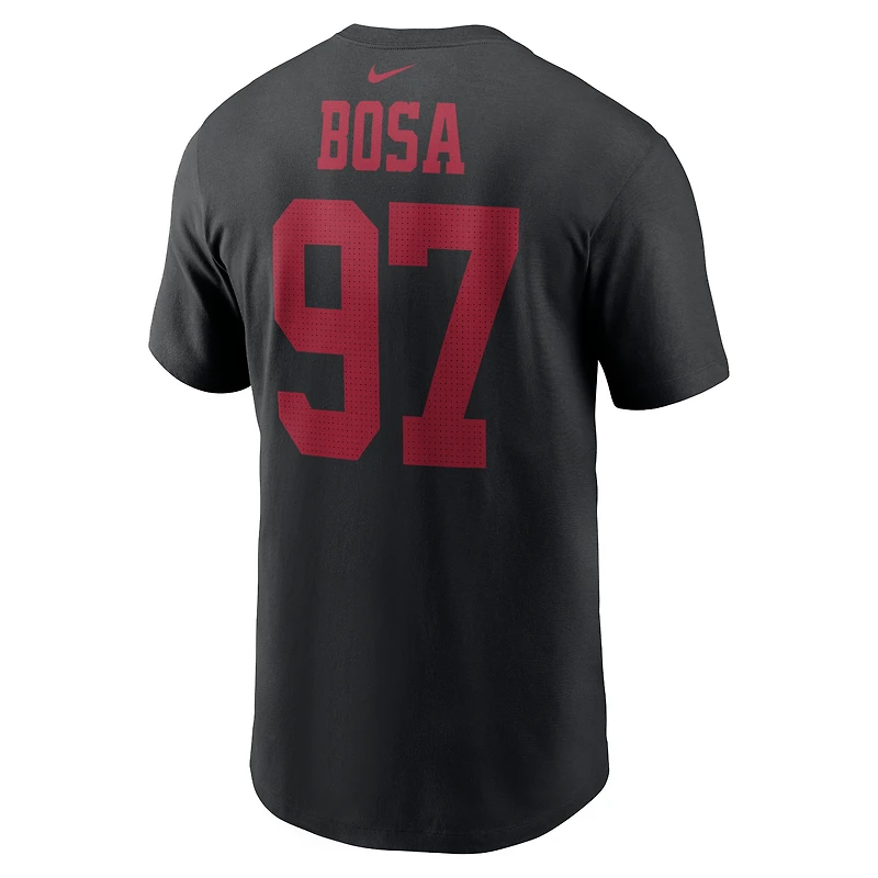T-shirt Nike Nick Bosa pour homme, noir, nom et numéro du joueur des San Francisco 49ers