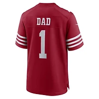 Maillot de match Nike numéro 1 Dad Scarlet des San Francisco 49ers pour hommes