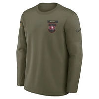 Men's Nike Olive San Francisco 49ers 2025 Salute to Service Sideline Coaches Therma-FIT Long Sleeve Shirt