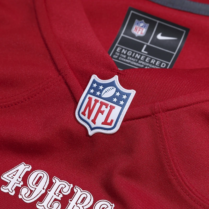 Maillot Nike Ricky Pearsall Scarlet pour homme, équipe des 49ers de San Francisco