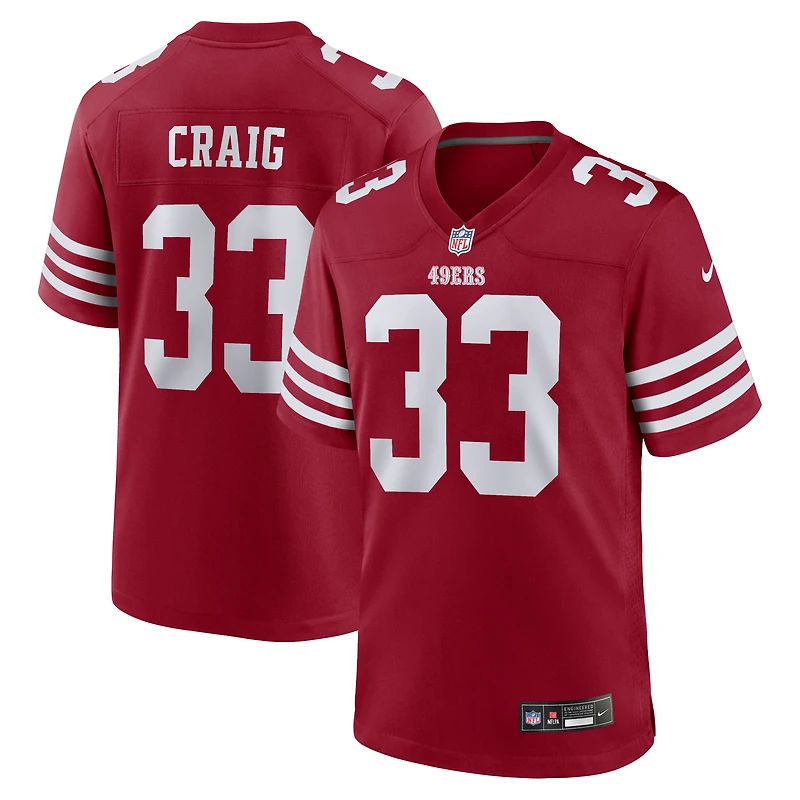 Men's Nike Roger Craig Scarlet San Francisco 49ers Team Retired Game Jersey