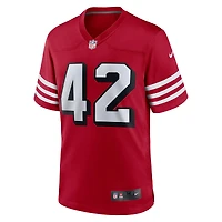 Maillot Nike Ronnie Lott Scarlet pour homme, joueur retraité des 49ers de San Francisco, match alternatif