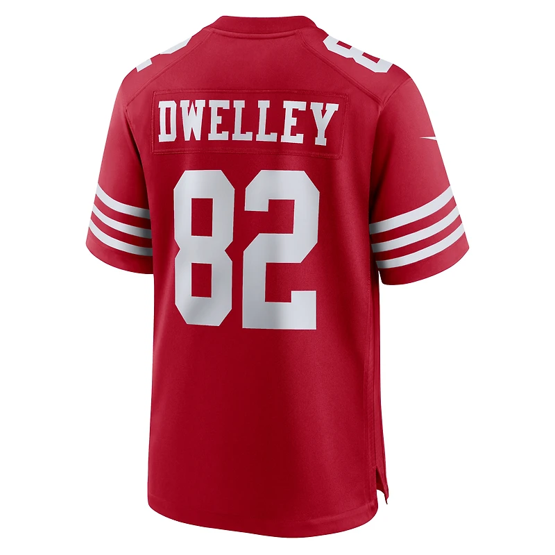 Maillot Nike Ross Dwelley Scarlet pour homme des San Francisco 49ers