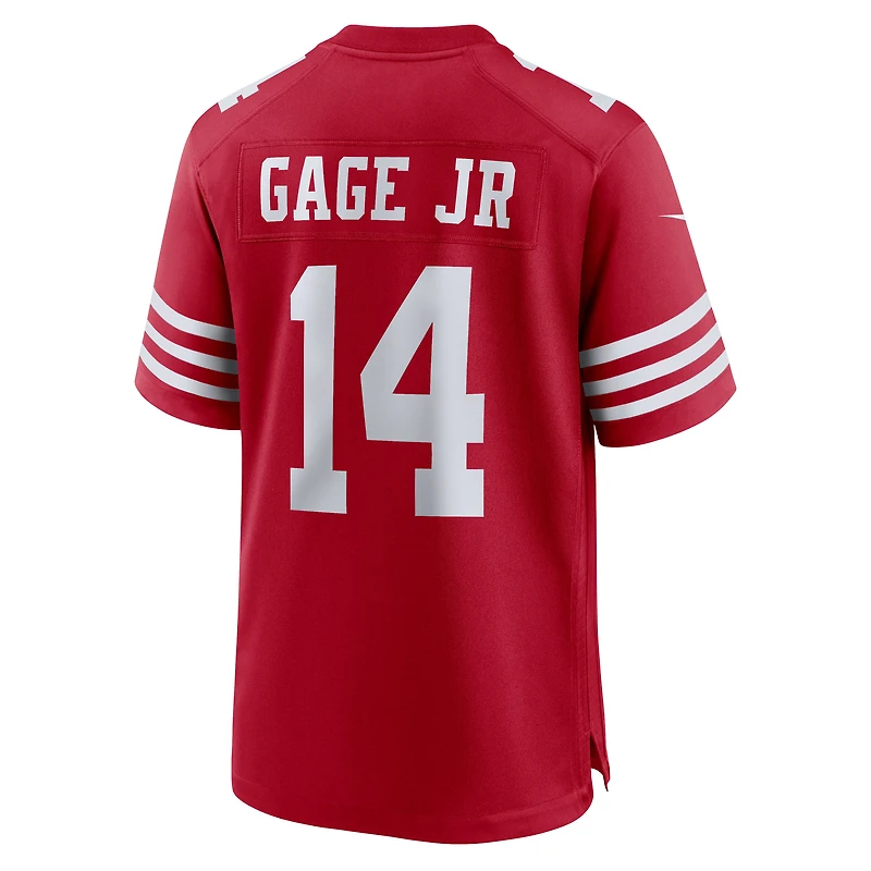 Maillot de match Nike Russell Gage Jr. Scarlet des San Francisco 49ers pour homme