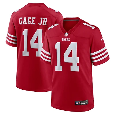 Maillot de match Nike Russell Gage Jr. Scarlet des San Francisco 49ers pour homme