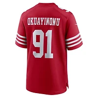 Maillot de match Nike Sam Okuayinonu Scarlet des San Francisco 49ers pour homme