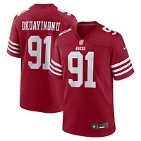 Maillot de match Nike Sam Okuayinonu Scarlet des San Francisco 49ers pour homme