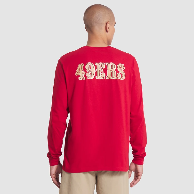 Men's Nike Scarlet San Francisco 49ers 2025 Rivalries Collection Essential Long Sleeve T-Shirt