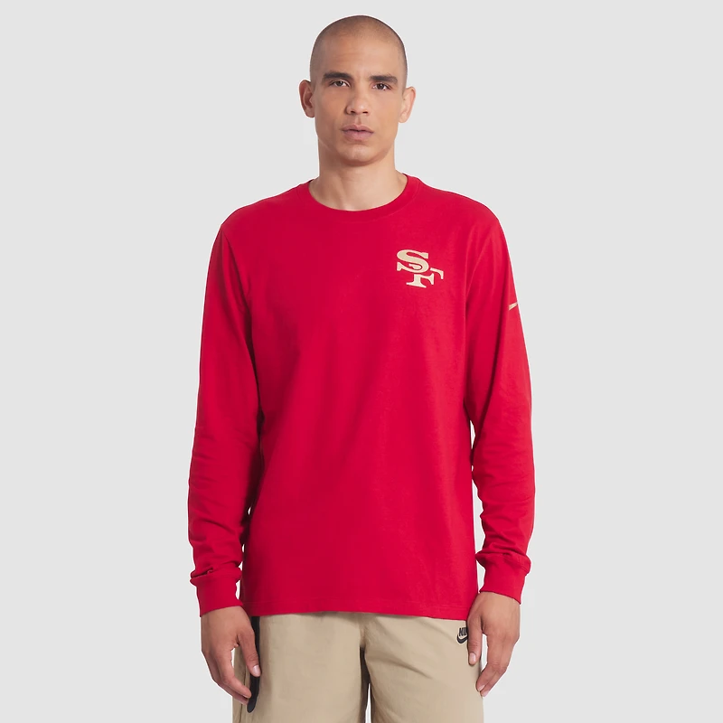 T-shirt à manches longues Nike Scarlet San Francisco 49ers 2025 Rivalries Collection Essential pour homme